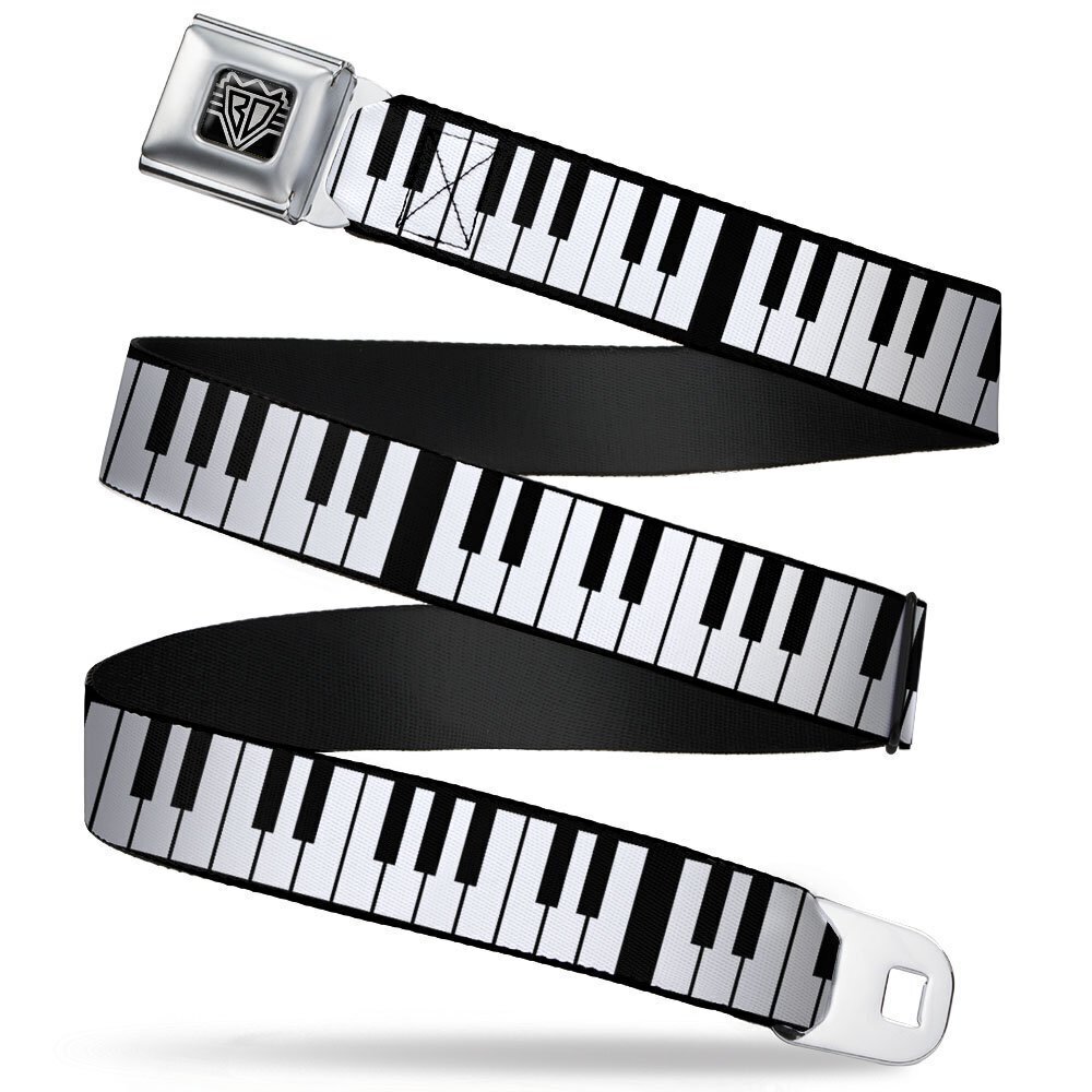 2726 Seatbelt Belt - Piano Keys - 1.0" Wide - 20-36 Inches in Length